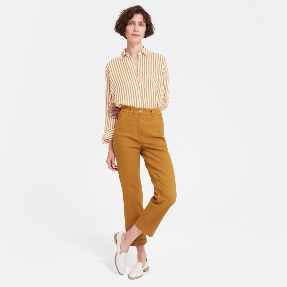 Everlane Straight Leg Crop pant in Golden Brown, size 6